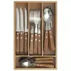 Secret de gourmet - Ménagère en INOX 24 Pièces avec Range-Couverts en Bois Collection Cadence