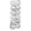 Atmosphera kerstballen 12x - wit parelmoer/zilver - 4 cm - kunststof