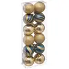 FÉÉRIC LIGHTS AND CHRISTMAS Atmosphera Kerstballen - 12st - kunststof - goud-blauw - 4cm