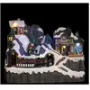 b-home-interieur.be kerstdorp trein & schaatsers - Verlicht en met muziek - lengte 23 x breedte 15,5 x hoogte 17,5cm - werkt op batterijen ( excl. batterijen )
