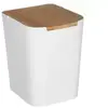 5five - poubelle à couvercle bambou 5l "naturéo" blanc