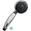 Douchette - 5five - Pommeau de douche rond - 7 jets - Économie d'eau - Chromé