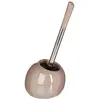 JJA WC-/toiletborstel met houder rond beige glans keramiek 36 cm