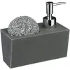 INSTANT D'O Distributeur de savon avec porte éponge - 17 cl - Imitation pierre