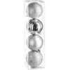Atmosphera Kerstballen met verschillende afwerkingen, Ø 8 cm, 4 stuks.