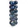 Atmosphera Kleine kerstballen - 18x st - blauw - D3 cm - kunststof - kerstversiering