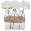 Composition 3 roses artificielles vase verre H24,5cm - Atmosphera créateur d'intérieur