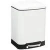 5Five Prullenbak/pedaalemmer - wit - metaal - 6 liter - 23 x 22 x 32 cm - toilet/badkamer