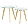 Table gigogne en verre trempé x2 - Essentiel - Rond - 50x50x43 cm