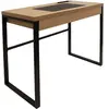 Bureau - AC-DÉCO - Droit - Bois et métal - Noir - 100 x 50,3 x 74 cm