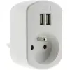 Chargeur ZENITECH 2P + T + 2 USB 2.1A BLANC
