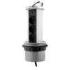 Multiprise encastrable - OTIO - 3 prises Schuko - 16A - Blanc/Noir - Design discret