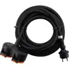 ZENITECH Rallonge 2 prises 2P+T IP44 H07RN-F 3x1,5mm² 10m avec clip de fixation orange