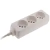 Zenitech Bloc 3 prises 16A -cordon ho5vvf - 3G1 en 1 mètre - Blanc NF