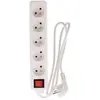 Bloc multiprise ZENITECH 5 prises 16A avec interrupteur - Blanc