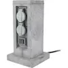 Borne pierre 4x16A + 2 interrupteurs 5m - Gris - Zenitech