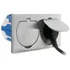 Zenitech Double prise de sol 16A 2P+T finition alu brossé - IP55 avec boîte d'installation