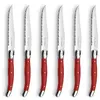 Lou Laguiole Amefa bloc de 6 couteaux steaks gamme tradition - rouge 894460