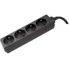 DEXLAN Multiprise 4 prises sans interrupteur noire - 4,0 m