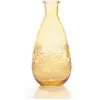 Vase Vintage en verre à reliefs - Berlin - Jaune - 15,8 x 7,5 cm