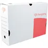 Pergamy 5 Star archiefdoos formaat 25 x 33 x 10 cm (h x l x b) wit/rood