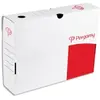 Pergamy 5 Star archiefdoos formaat 25 x 33 x 8 cm (h x l x b) wit/rood