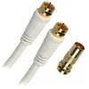 APM - Câble RF - connecteur F mâle pour connecteur F mâle - 5 m - coaxial - blanc