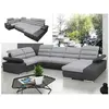VENTE-UNIQUE Canapé d'angle panoramique convertible BOILEAU - Gris/anthracite - Angle droit