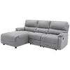 VENTE-UNIQUE Canapé d'angle relax électrique en tissu LUNANO - Gris clair - Angle gauche