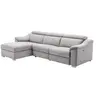 VENTE-UNIQUE Canapé d'angle relax en tissu gris clair PEDRERA - Angle gauche