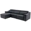 VENTE-UNIQUE Canapé d'angle relax électrique en cuir supérieur noir PEDRERA - Angle gauche