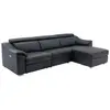 VENTE-UNIQUE Canapé d'angle relax électrique en cuir supérieur noir - PEDRERA