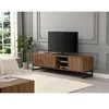 VENTE-UNIQUE Meuble TV avec 3 portes et 2 niches - MDF - Naturel et noir - CARATANA