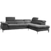 Canapé d'angle convertible en tissu anthracite SEPINA de PASCAL MORABI...