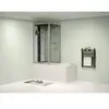 VENTE-UNIQUE Douche-Baignoire balnéo DARIA en acrylique renforcé vitre gris foncé - 75*150*215cm - 30 microjets et 6 gros jets