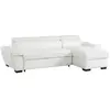 VENTE-UNIQUE Canapé d'angle convertible en cuir JONOVA - Blanc - Angle droit