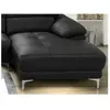 VENTE-UNIQUE Canapé d'angle en cuir SOLANGE - Noir - Angle droit - 2 places - Contemporain - Design