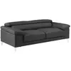 VENTE-UNIQUE Canapé 3 places en cuir SOLANGE - Anthracite