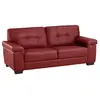 VENTE-UNIQUE Canapé 3 places en cuir HAZEL - Rouge - Fixe - Confort moelleux - Design contemporain