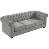 VENTE-UNIQUE Canapé 3 places CHESTERFIELD - Velours gris clair