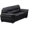 Canapé 2 places en cuir - VENTE-UNIQUE - THIBAULT - Noir - Design cont...
