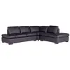 VENTE-UNIQUE Canapé d'angle en cuir - ONYX II - Noir - Angle droit - Confort moelleux