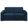 VENTE-UNIQUE Canapé 2 places convertible express en velours CALITO - Bleu nuit - Couchage lattes larges 120 cm - Matelas 14 cm
