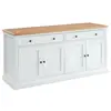 VENTE-UNIQUE Buffet HONFLEUR - 4 portes & 2 tiroirs - Pin blanc