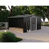 Vente-unique Tuinhuis van grijs gegalvaniseerd staal LERY - 10,5m²