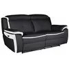 VENTE-UNIQUE Canapé 3 places relax électrique en cuir ANGELIQUE - Noir/blanc