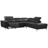VENTE-UNIQUE Canapé d'angle relax électrique en cuir PASCALINE - Anthracite - Angle droit