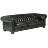 VENTE-UNIQUE Canapé chesterfield 4 places BRENTON 100% cuir de buffle - Vert empire