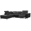 VENTE-UNIQUE Canapé d'angle relax électrique en cuir PASCALINE - Anthracite - Angle gauche