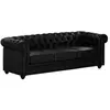 VENTE-UNIQUE Canapé 3 places en simili Chesterfield - Noir - Classique - Intemporel - Moelleux